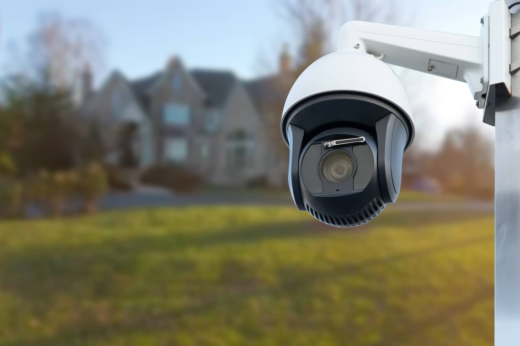 image of a home security cctv camera outside of a house