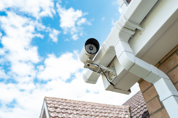 A CCTV camera monitoring a home